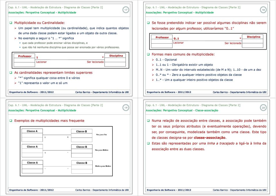 No exemplo a seguir o * significa que cada professor pode ensinar várias disciplinas, e que não há nenhuma disciplina que possa ser ensinada por vários professores.