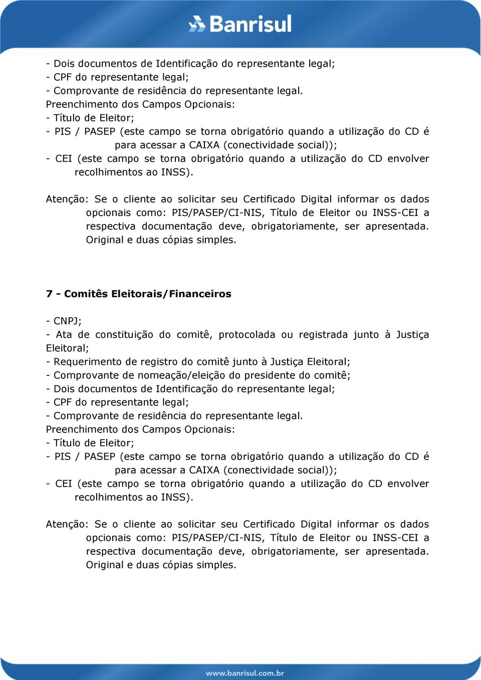 - Requerimento de registro do comitê junto à Justiça