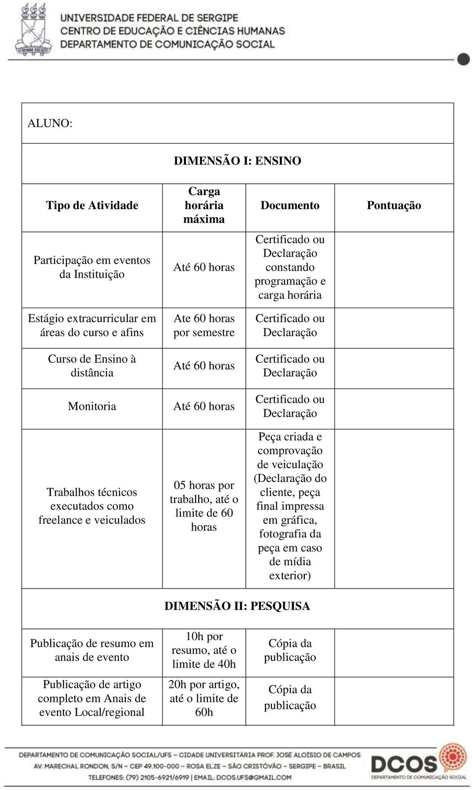 trabalho, até o limite de 60 horas Peça criada e comprovação de veiculação ( do cliente, peça final impressa em gráfica, fotografia da peça em caso de mídia