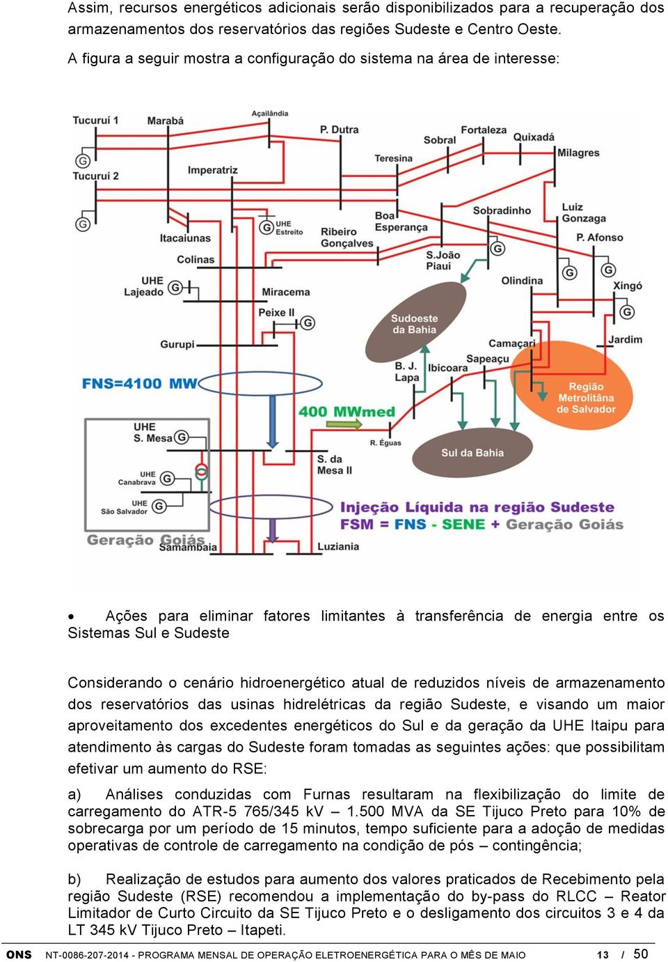 hidroenergético atual de reduzidos níveis de armazenamento dos reservatórios das usinas hidrelétricas da região Sudeste, e visando um maior aproveitamento dos excedentes energéticos do Sul e da