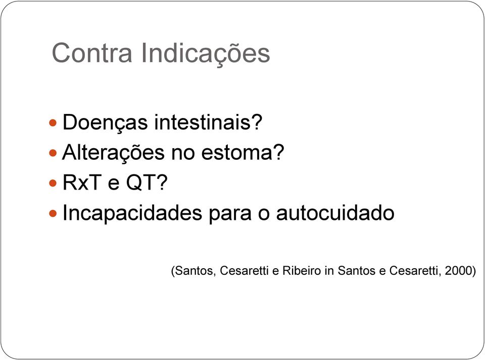 Incapacidades para o autocuidado