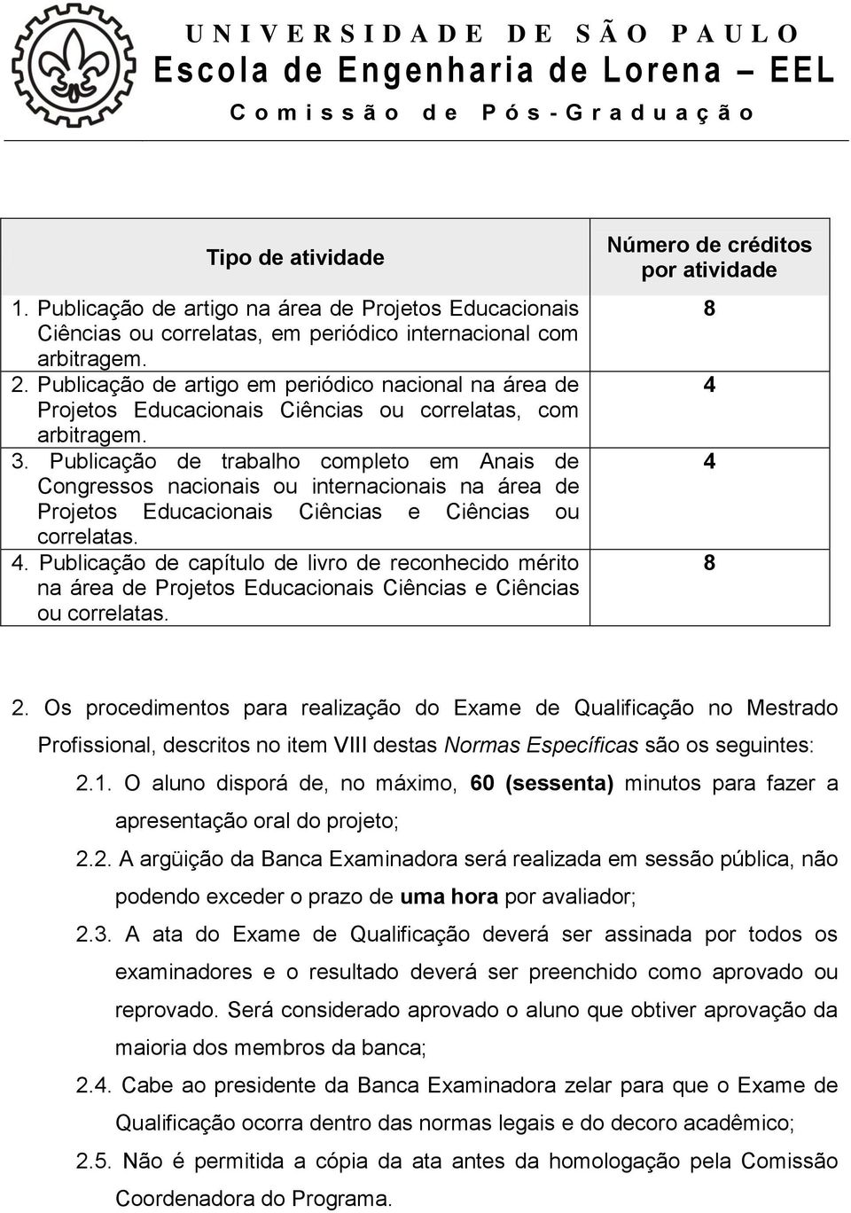 Publicação de trabalho completo em Anais de Congressos nacionais ou internacionais na área de Projetos Educacionais Ciências e Ciências ou correlatas. 4.