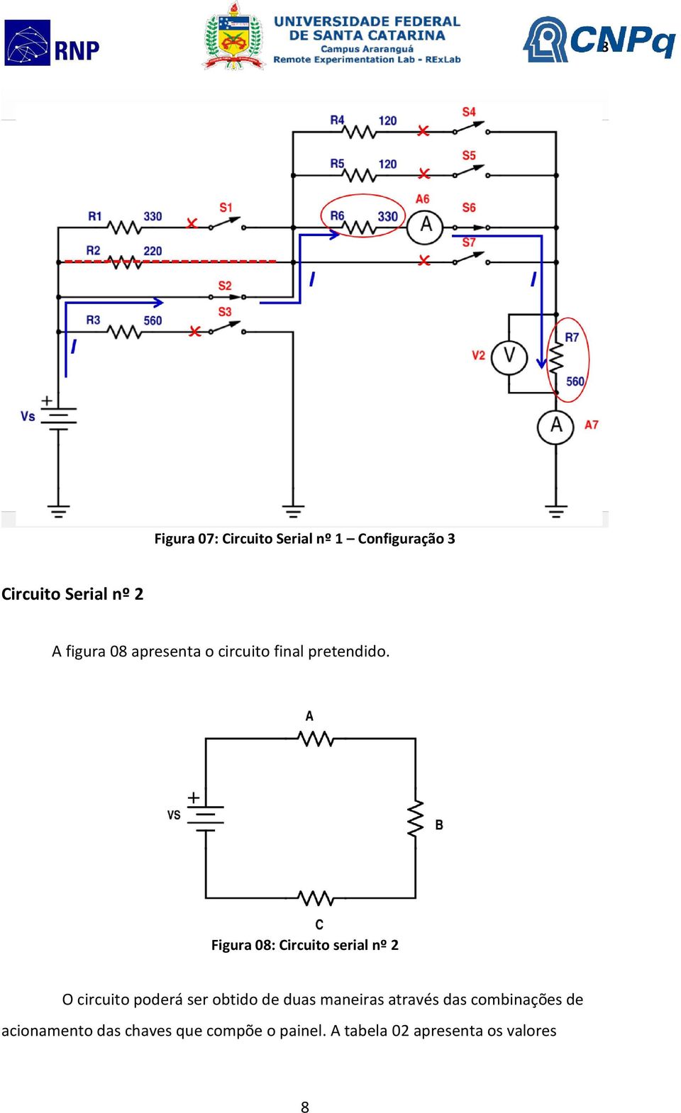 Figura 08: Circuito serial nº 2 O circuito poderá ser obtido de duas
