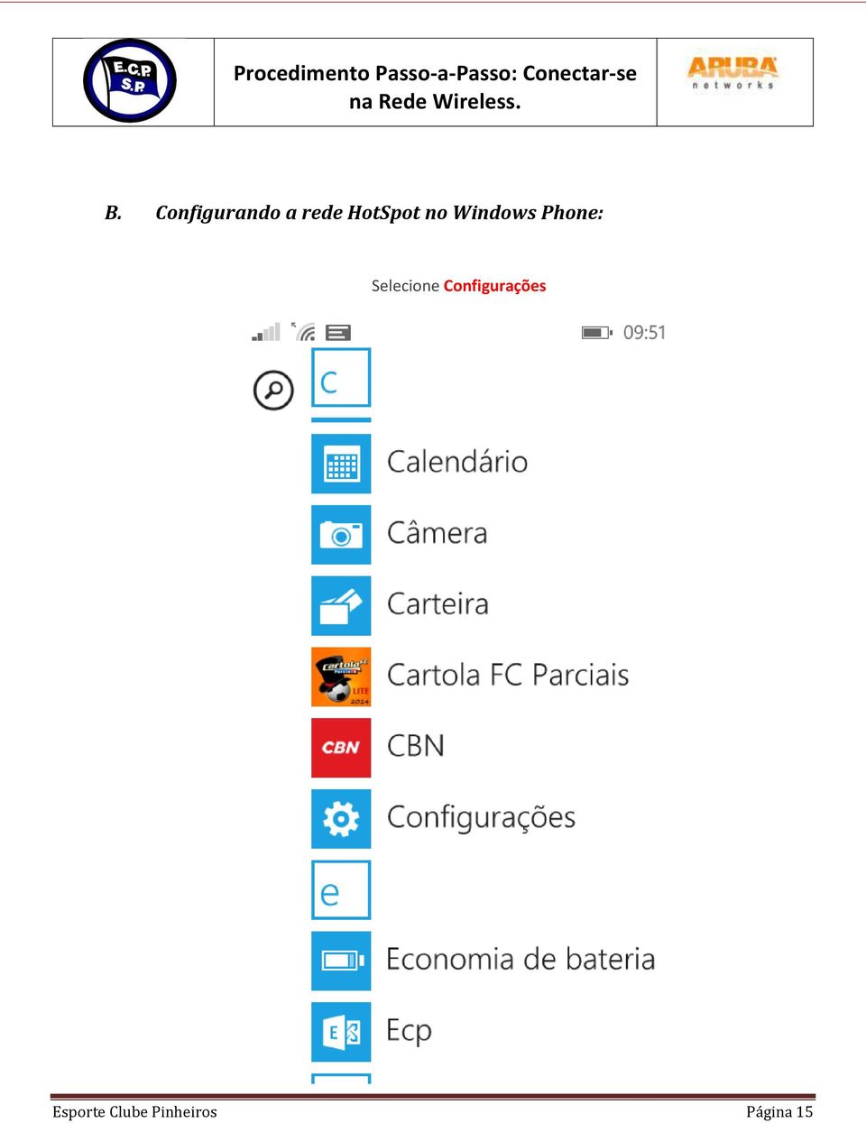 Selecione Configurações