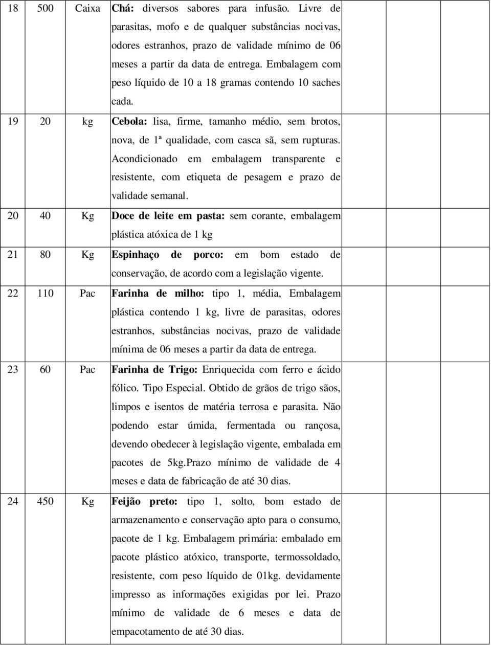 Acondicionado em embalagem transparente e resistente, com etiqueta de pesagem e prazo de validade semanal.