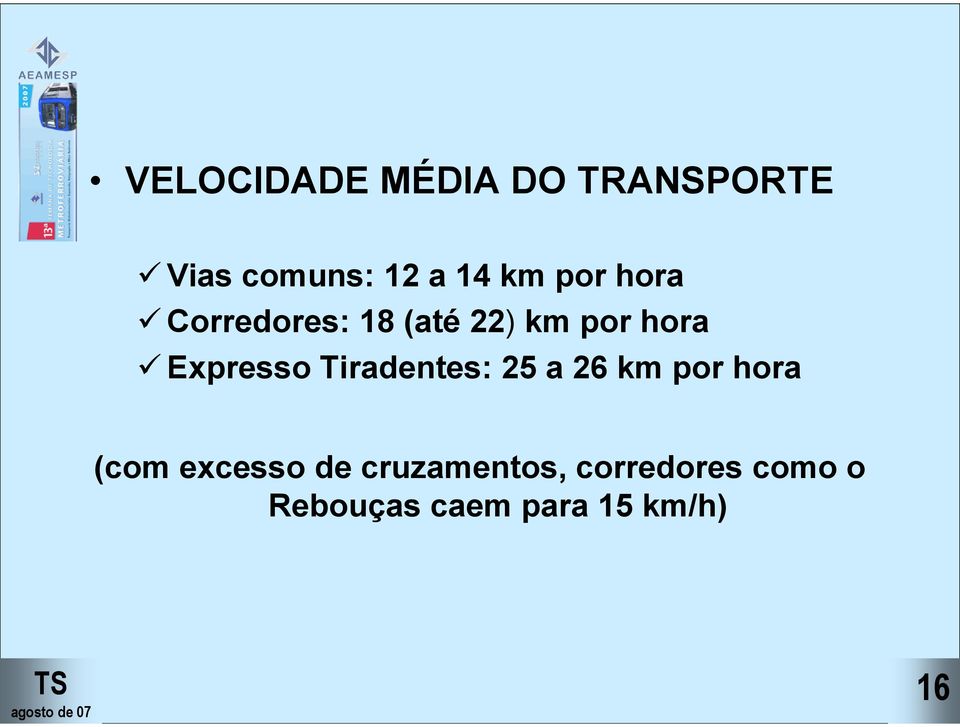 Tiradentes: 25 a 26 km por hora (com excesso de