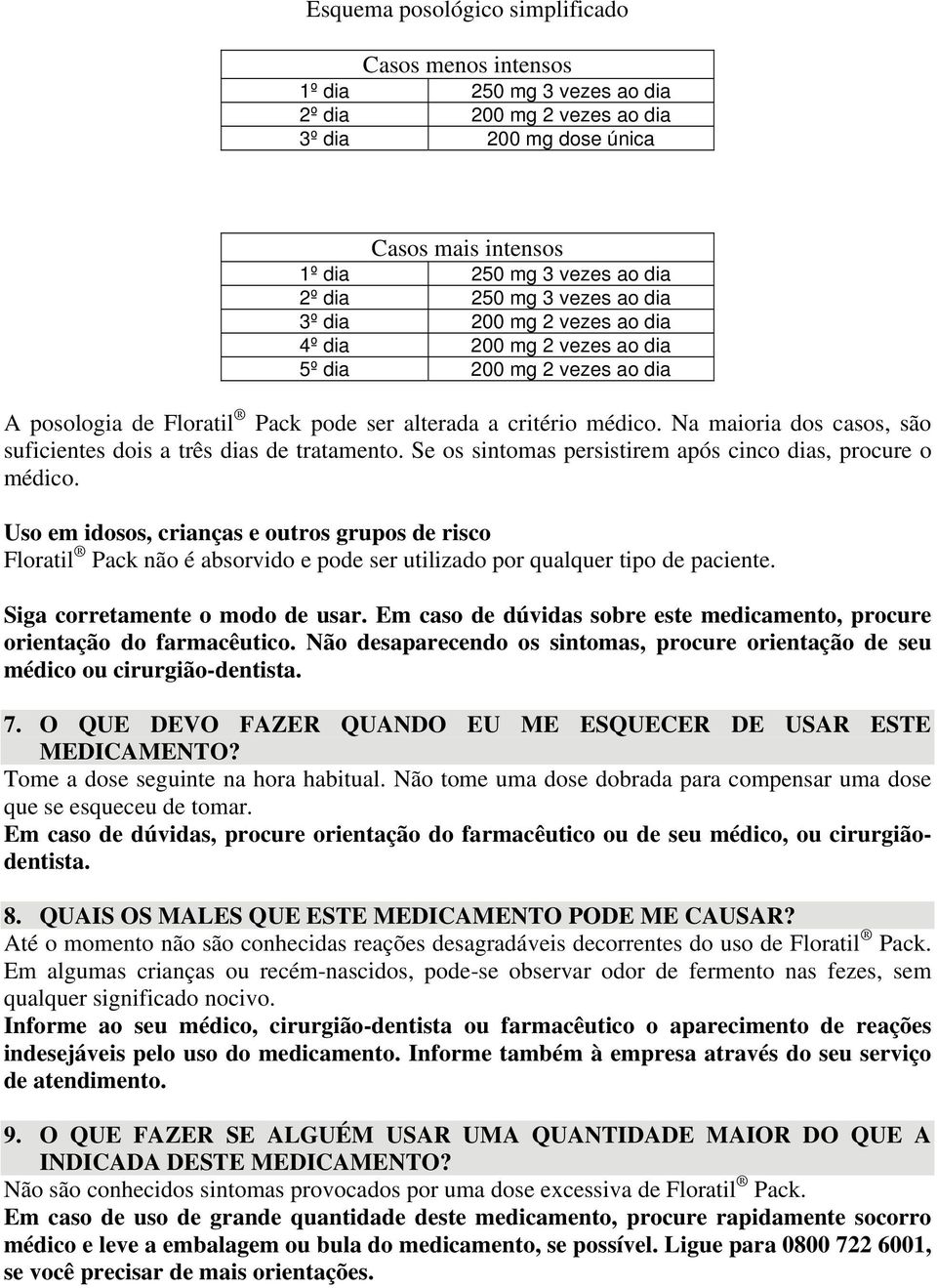 Na maioria dos casos, são suficientes dois a três dias de tratamento. Se os sintomas persistirem após cinco dias, procure o médico.