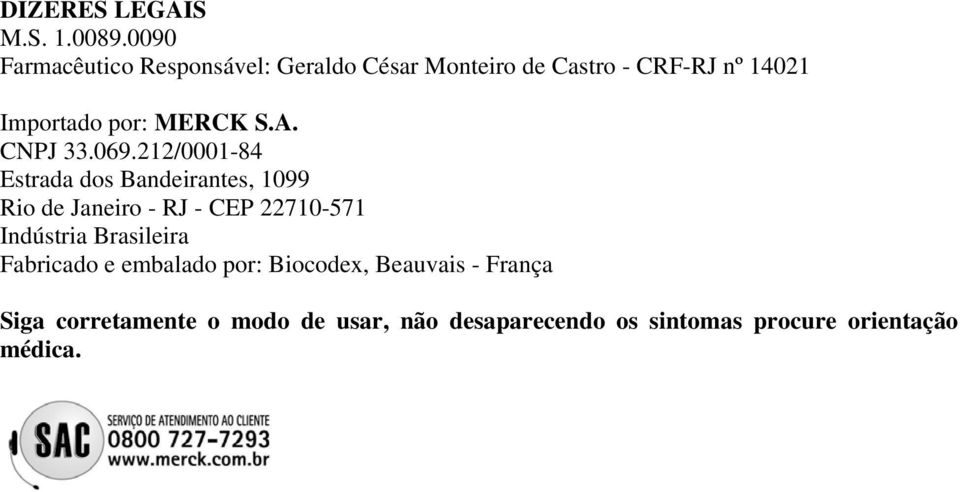 MERCK S.A. CNPJ 33.069.