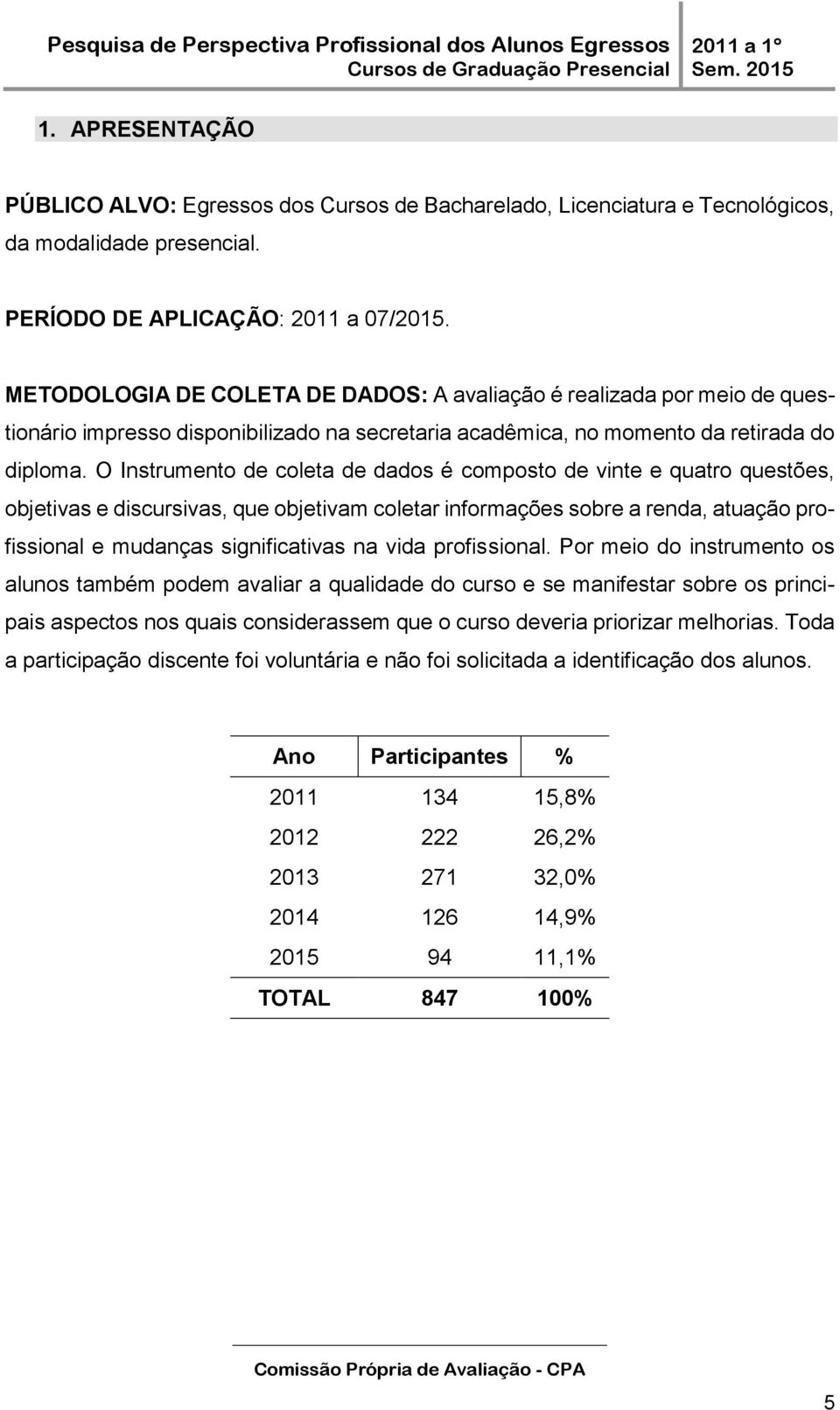 O Instrumento de coleta de dados é composto de vinte e quatro questões, objetivas e discursivas, que objetivam coletar informações sobre a renda, atuação profissional e mudanças significativas na