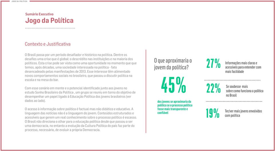 Esta crise pode ser vista como uma oportunidade no momento que que temos, após décadas, uma sociedade interessada na política - fato desencadeado pelas manifestações de 2013.