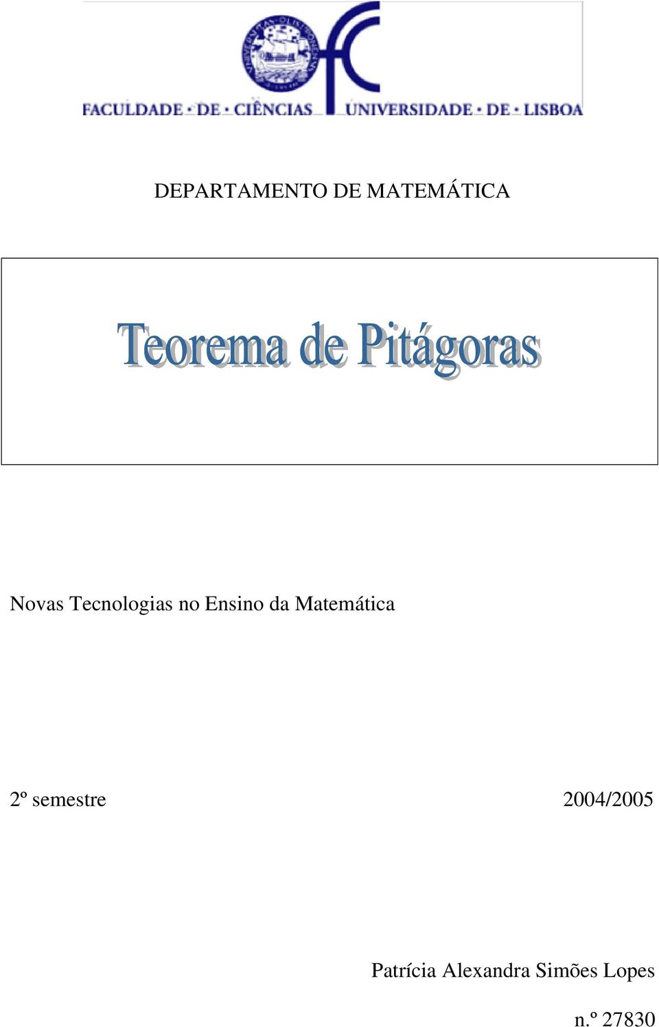 Matemática 2º semestre 2004/2005