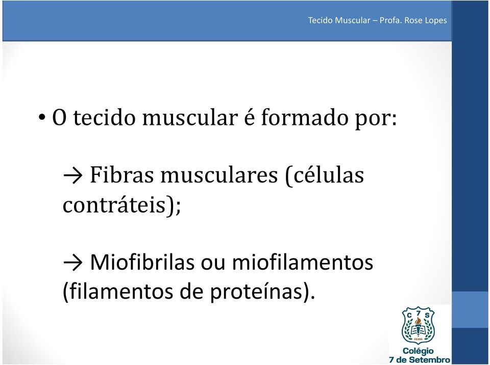 contráteis); Miofibrilas ou