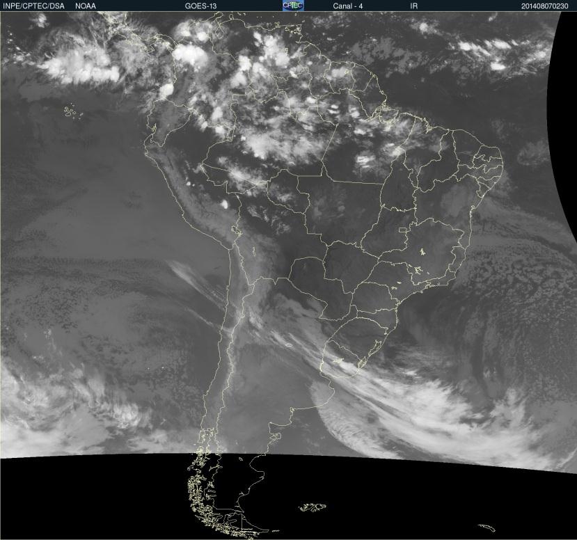 Amostragem no tempo de um satélite GEO: maior resolução temporal GOES-13,14,15 Imagem full-disk a cada 15 ou 30 min Imagem CONUS (Continental US) a cada 10 min Imagem MESO a cada 1 min (não