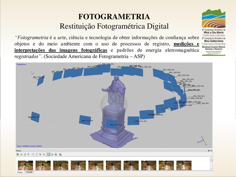 uso de processos de registro, medições e interpretações das imagens fotográficas e