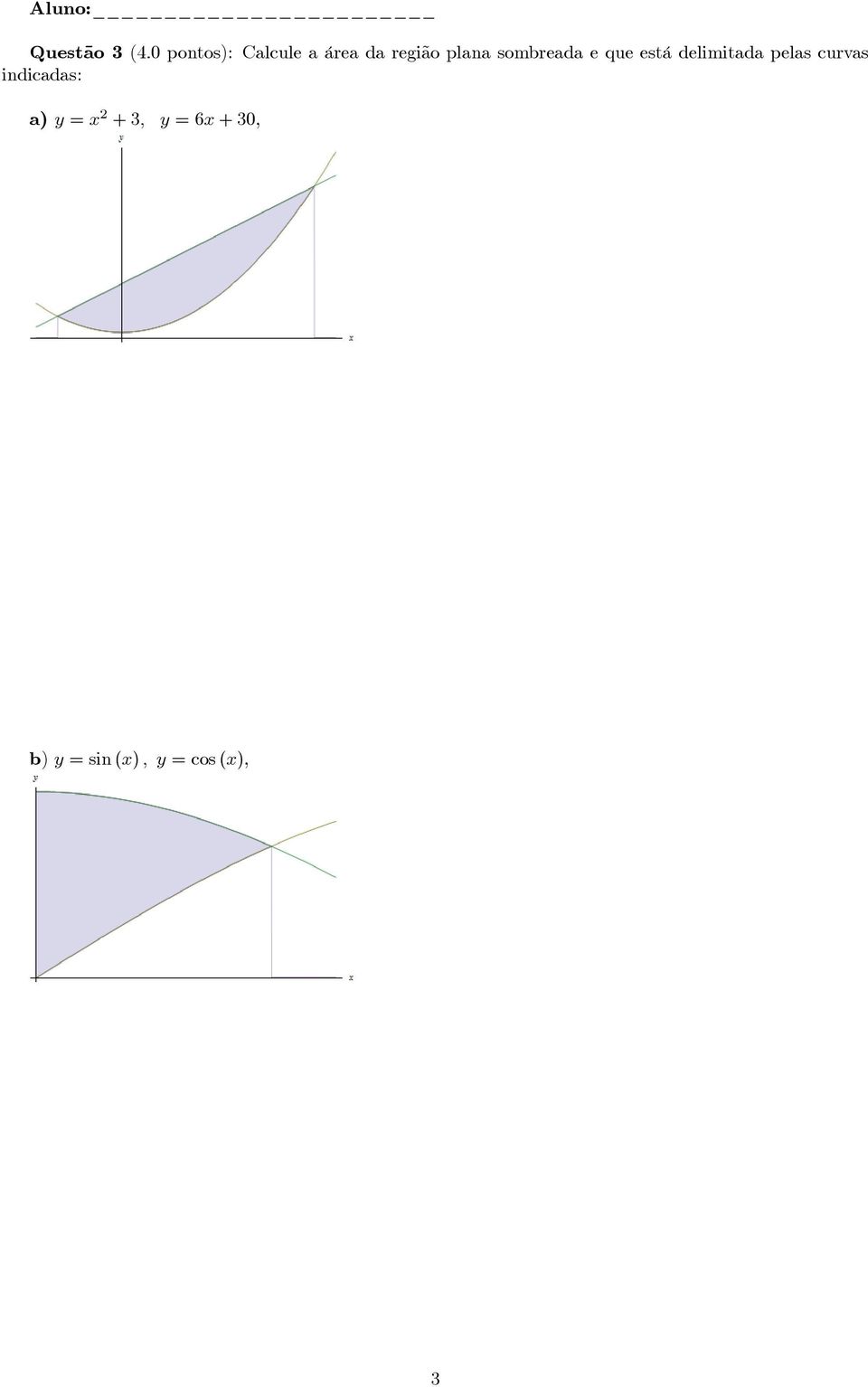 delimitada pelas curvas indicadas: a) y =