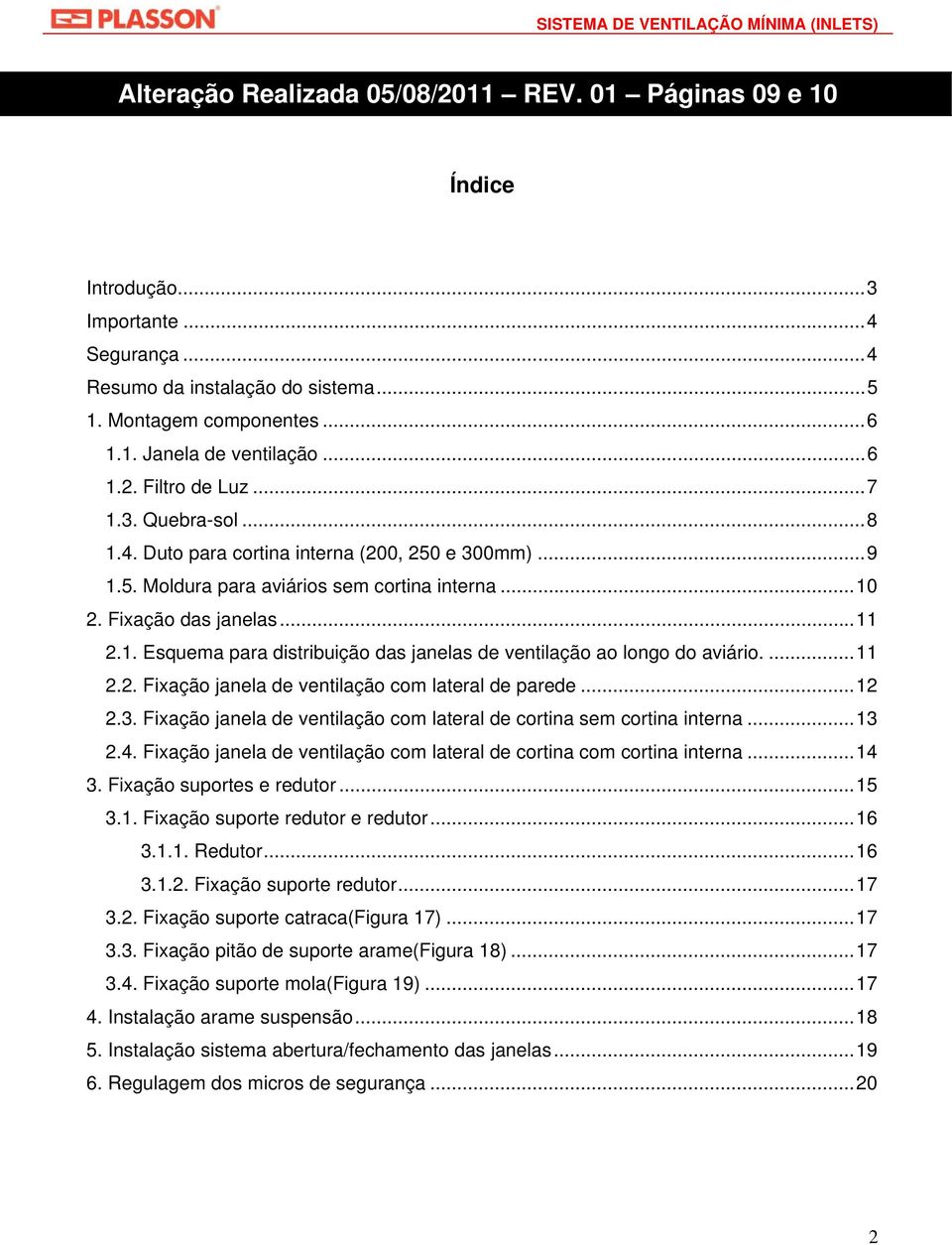 ...11 2.2. Fixação janela de ventilação com lateral de parede...12 2.3. Fixação janela de ventilação com lateral de cortina sem cortina interna...13 2.4.