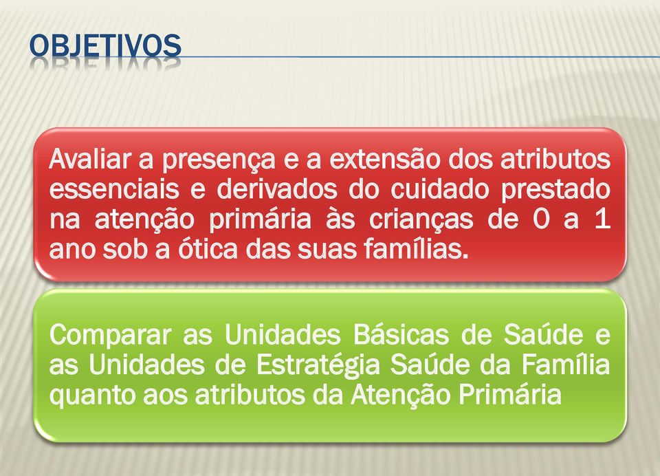 sob a ótica das suas famílias.