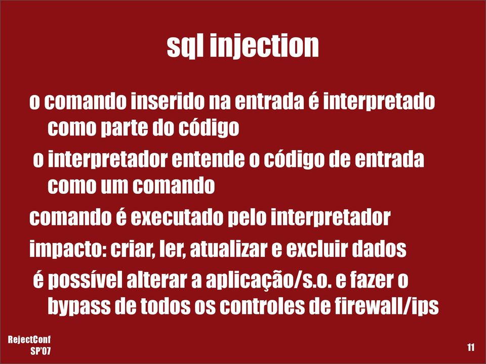 pelo interpretador impacto: criar, ler, atualizar e excluir dados é possível