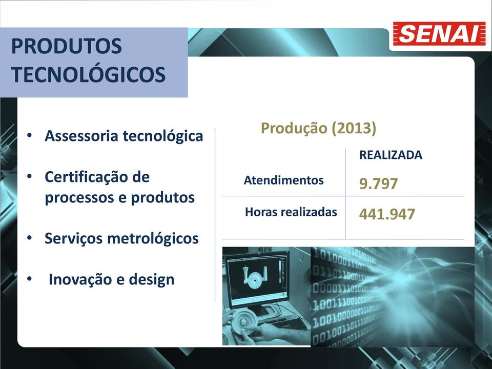 metrológicos Produção (2013) Atendimentos Horas