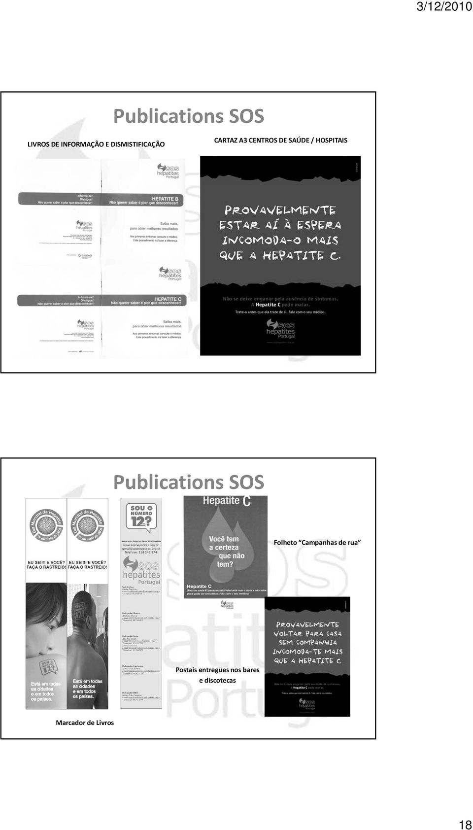HOSPITAIS Publications SOS Folheto Campanhas de