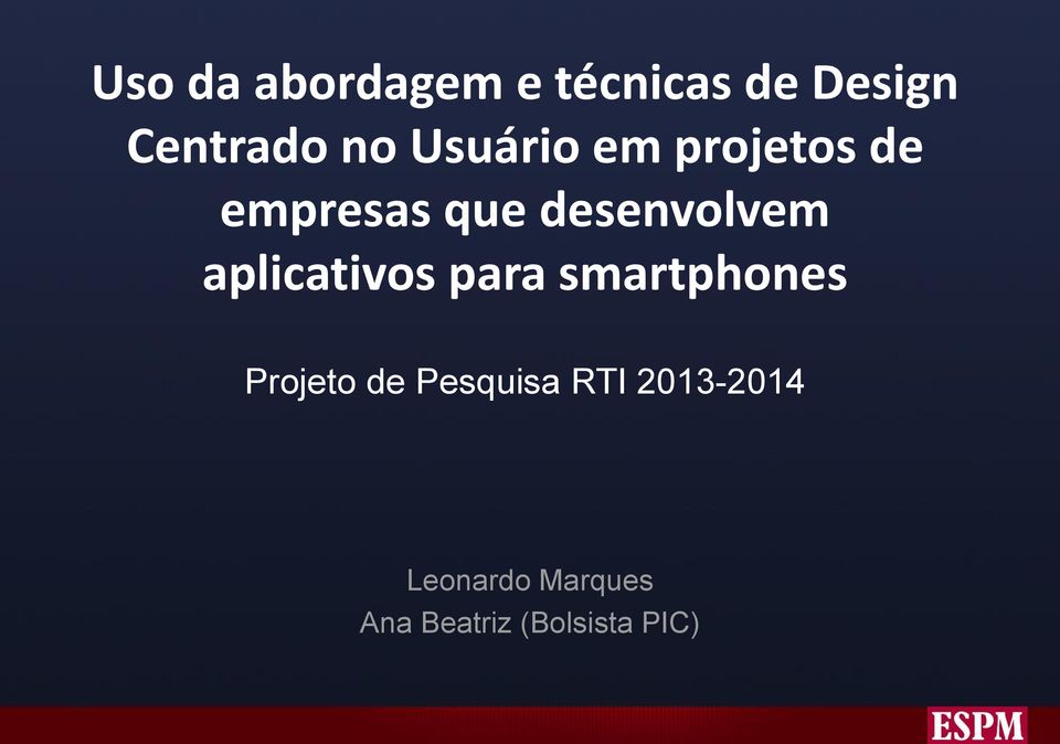 aplicativos para smartphones Projeto de Pesquisa