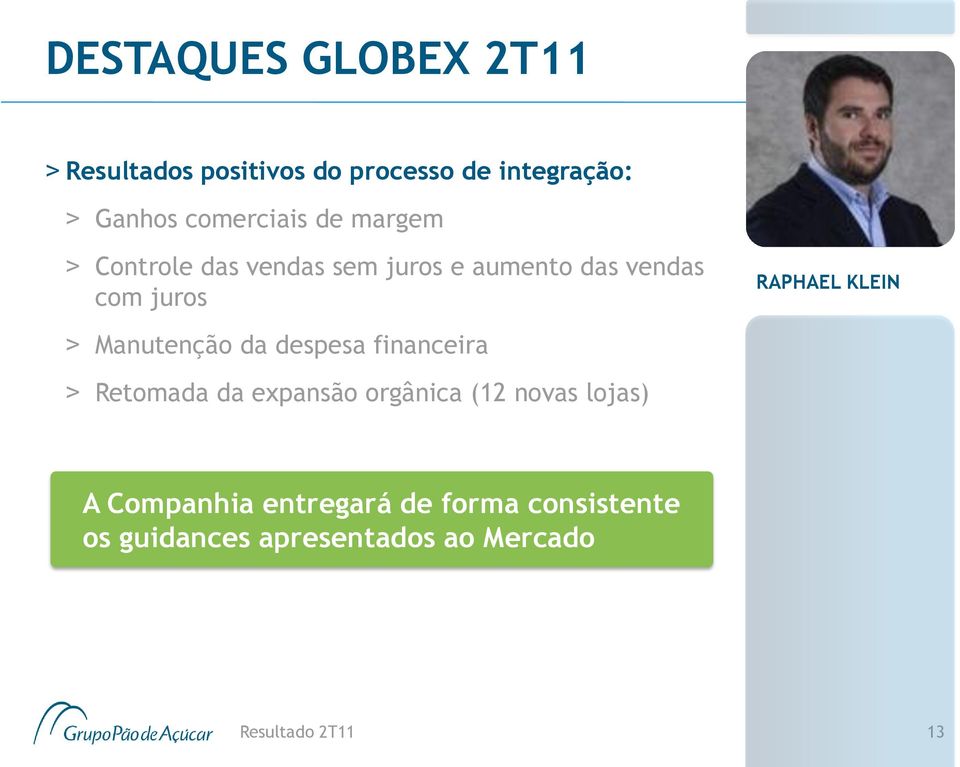 RAPHAEL KLEIN > Manutenção da despesa financeira > Retomada da expansão orgânica (12