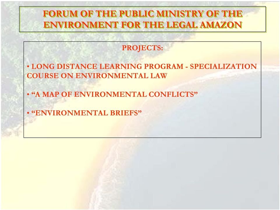 PROGRAM - SPECIALIZATION COURSE ON ENVIRONMENTAL