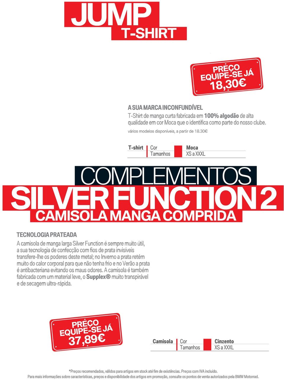 30 COMPLEMENTOS CAMISOLA MANGA COMPRIDA TECNOLOGIA PRATEADA A camisola de manga larga Silver Function é sempre muito útil, a sua tecnologia de confecção com fios de prata invisíveis