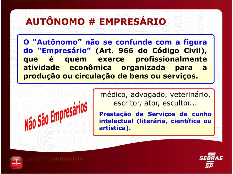 para a produção ou circulação de bens ou serviços.