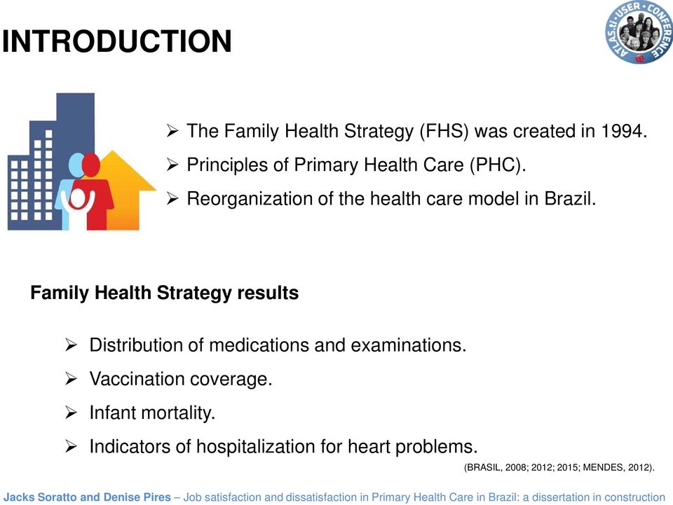 Family Health Strategy results Distribution of medications and examinations.