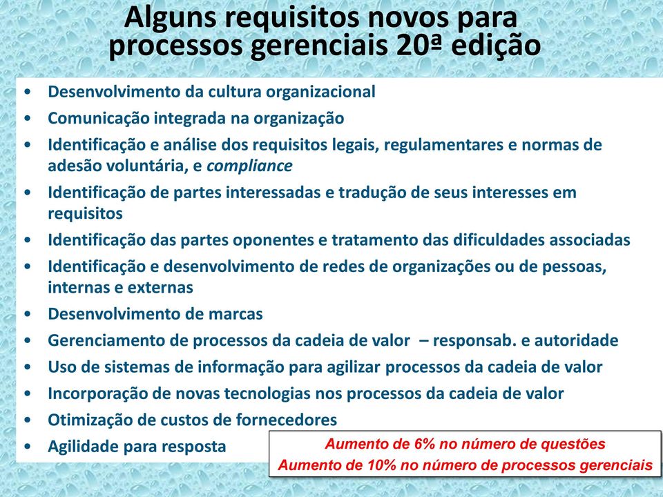 dificuldades associadas Identificação e desenvolvimento de redes de organizações ou de pessoas, internas e externas Desenvolvimento de marcas Gerenciamento de processos da cadeia de valor responsab.