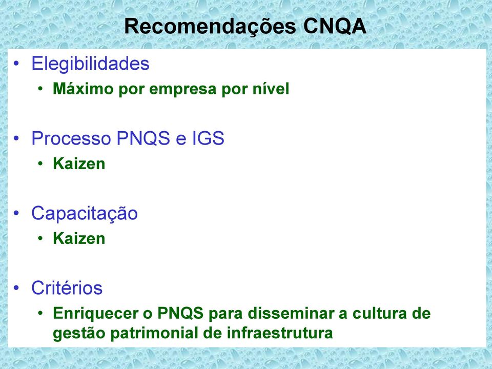 Capacitação Kaizen Critérios Enriquecer o PNQS