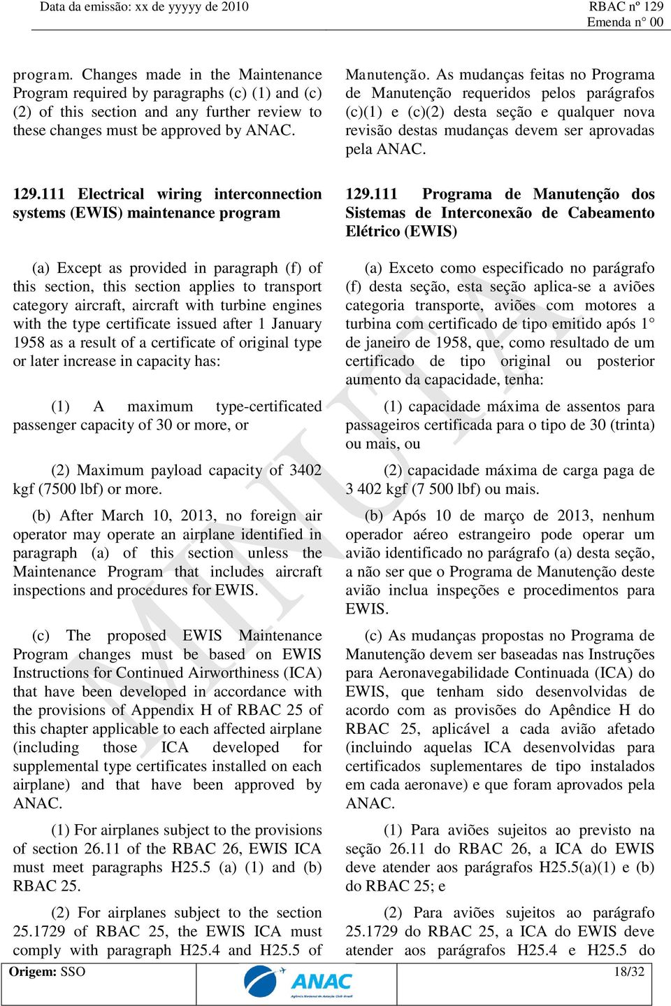 111 Electrical wiring interconnection systems (EWIS) maintenance program 129.