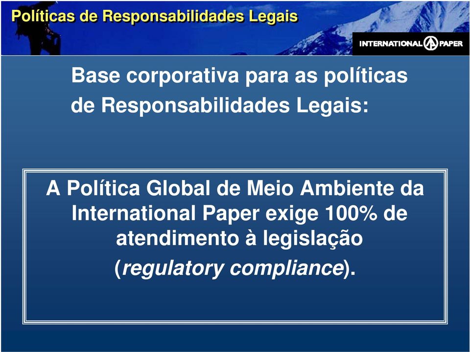 Política Global de Meio Ambiente da International Paper