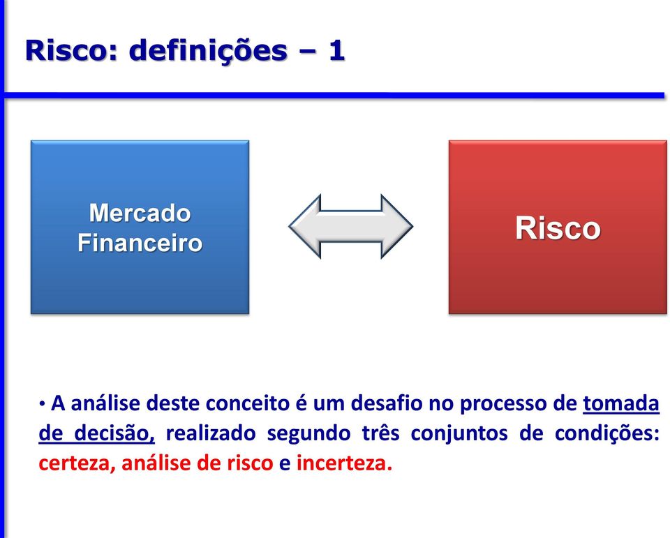 tomada de decisão, realizado segundo três