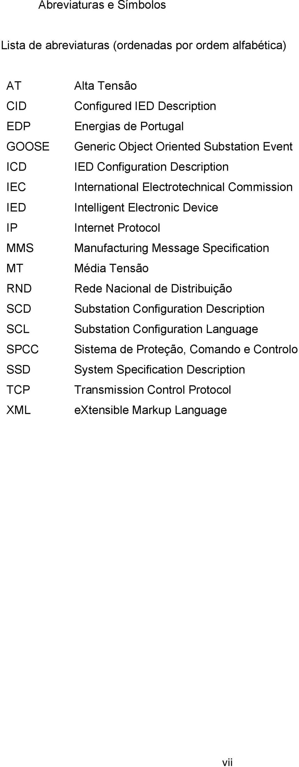 Intelligent Electronic Device Internet Protocol Manufacturing Message Specification Média Tensão Rede Nacional de Distribuição Substation Configuration