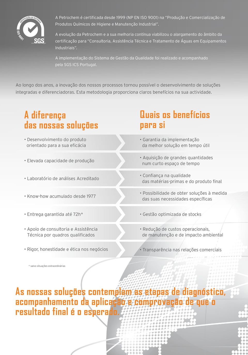 A implementação do Sistema de Gestão da Qualidade foi realizado e acompanhado pela SGS ICS Portugal.