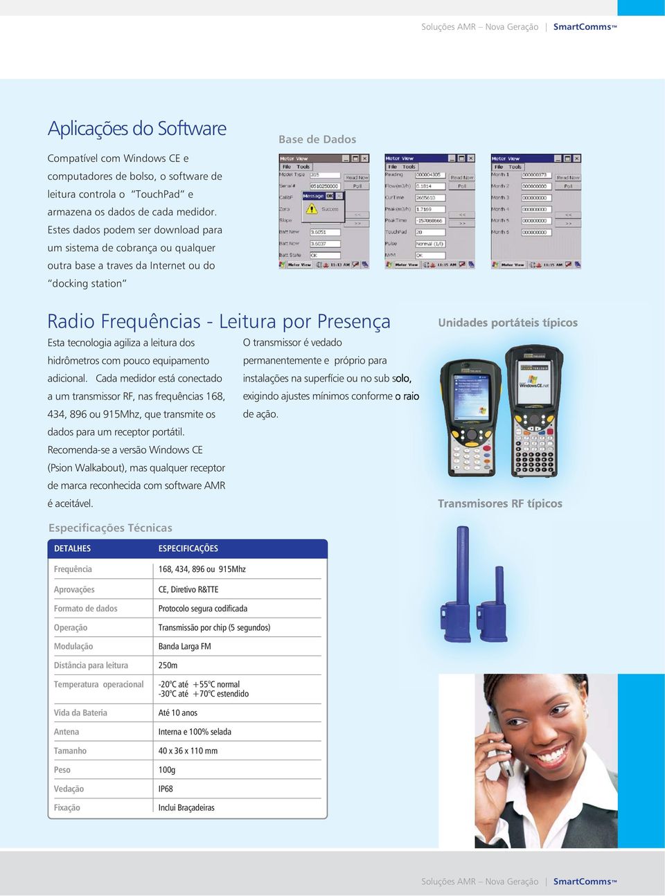 agiliza a leitura dos O transmissor é vedado hidrômetros com pouco equipamento permanentemente e próprio para adicional.