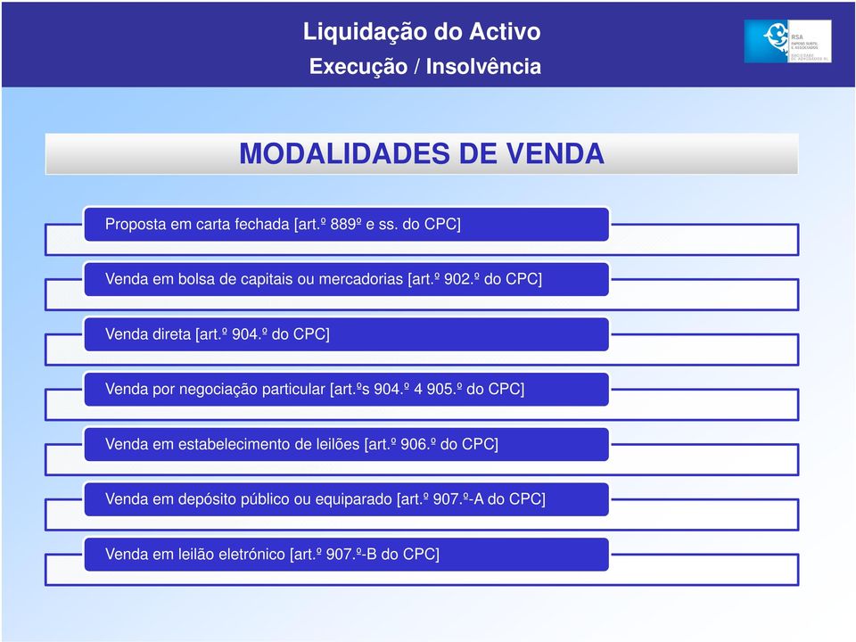 º do CPC] Venda por negociação particular [art.ºs 904.º 4 905.