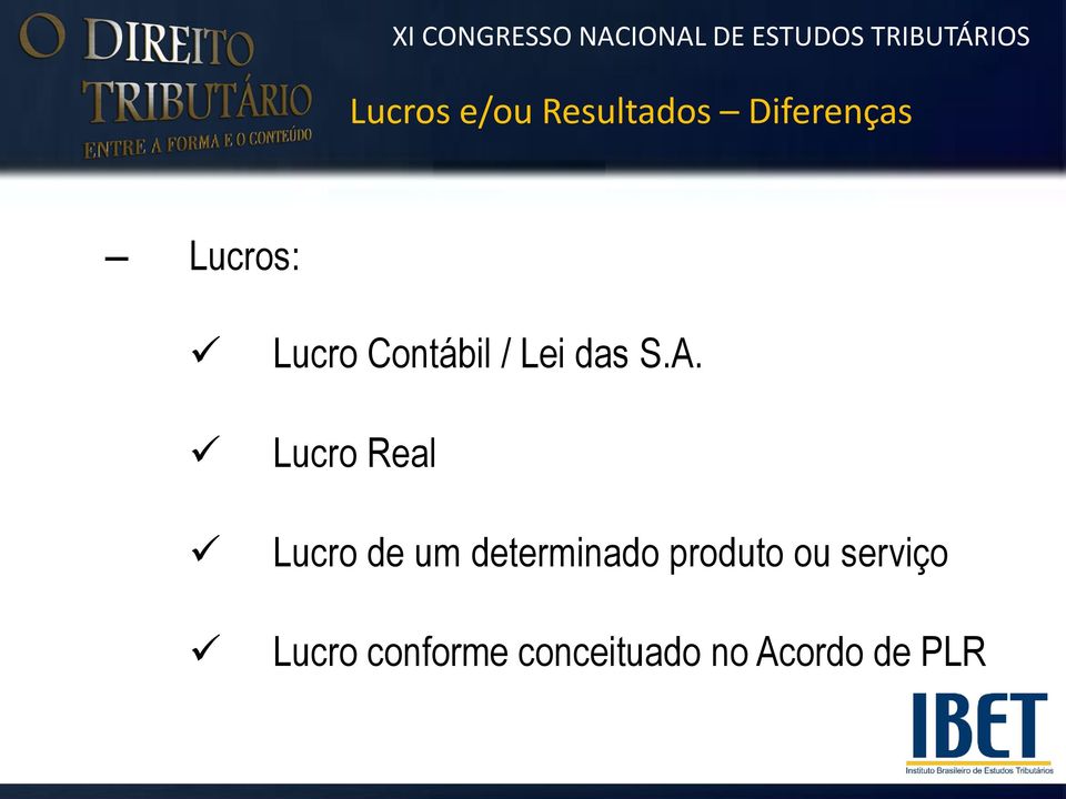 Lucro Real Lucro de um determinado produto