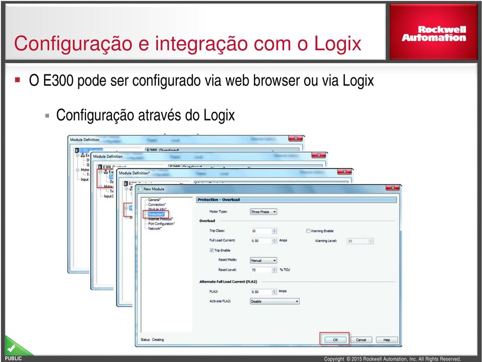 configurado via web browser ou