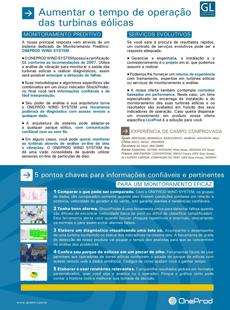 Utiliza a análise de vibração para monitorar a saúde das turbinas eólicas e realizar diagnósticos, assim será possível antecipar a detecção de falhas.