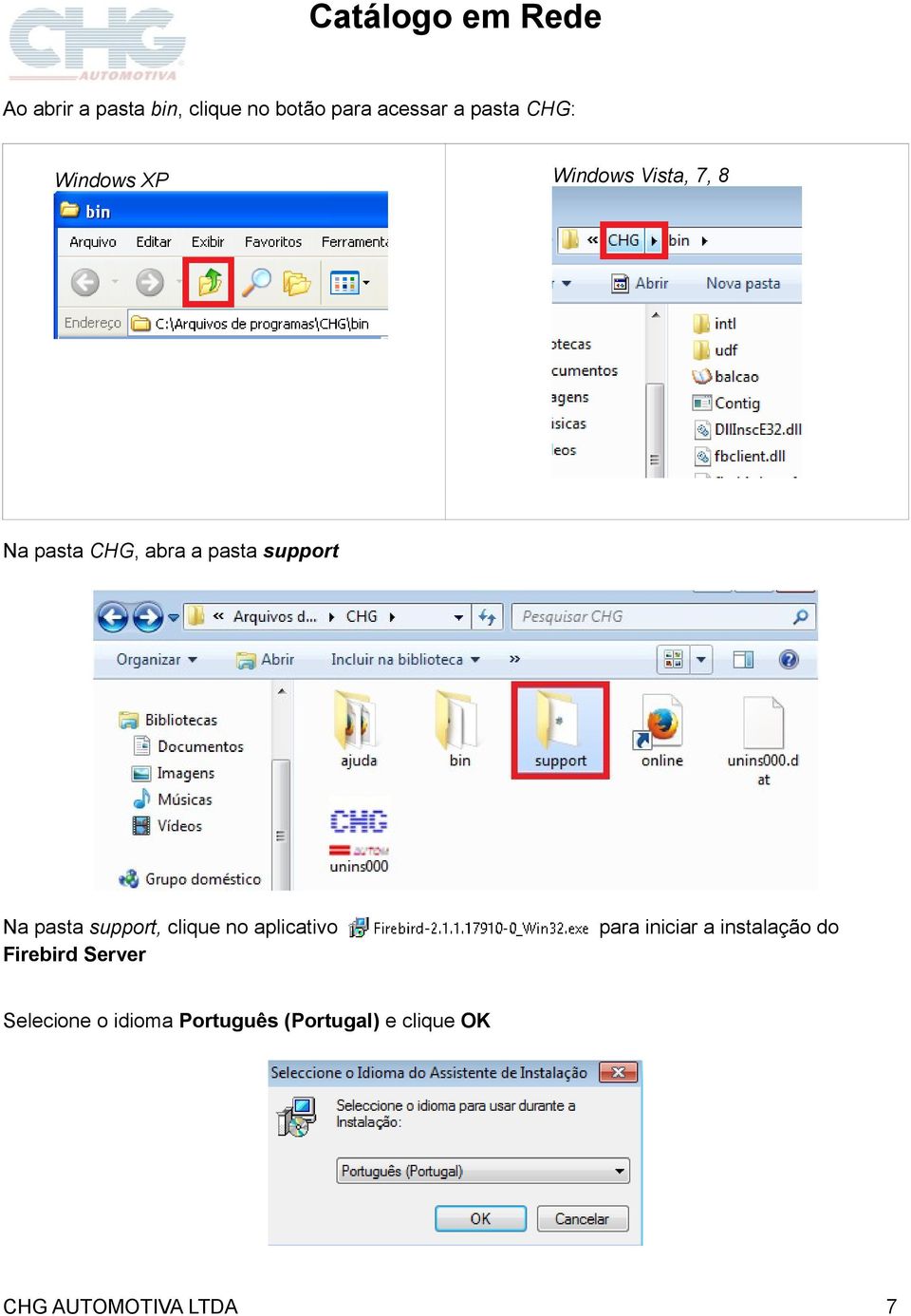 support, clique no aplicativo Firebird Server para iniciar a instalação