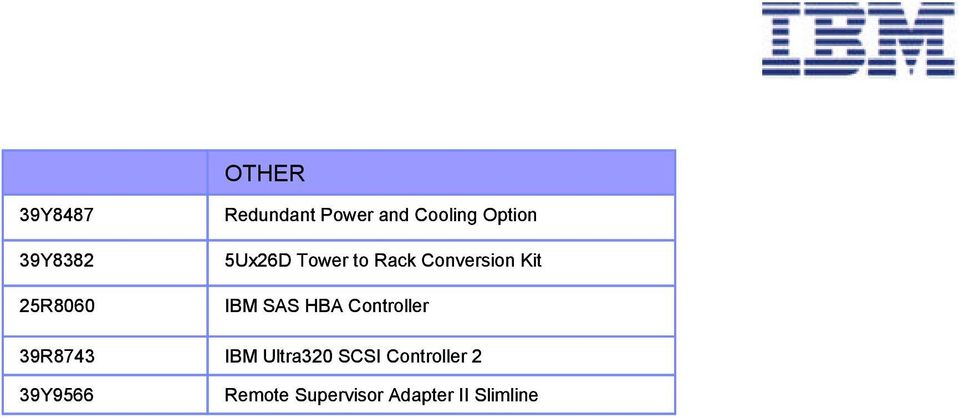 Rack Conversion Kit IBM SAS HBA Controller IBM