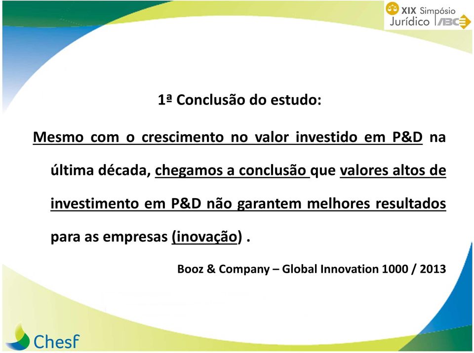 valores altos de investimento em P&D não garantem melhores