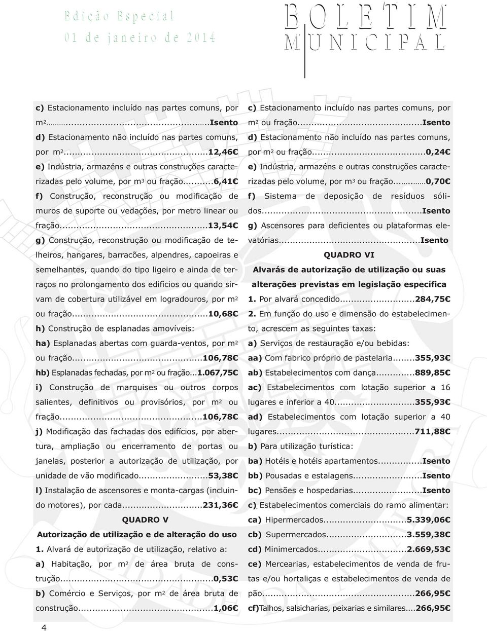 ..6,41 f) Construção, reconstrução ou modificação de muros de suporte ou vedações, por metro linear ou fração.