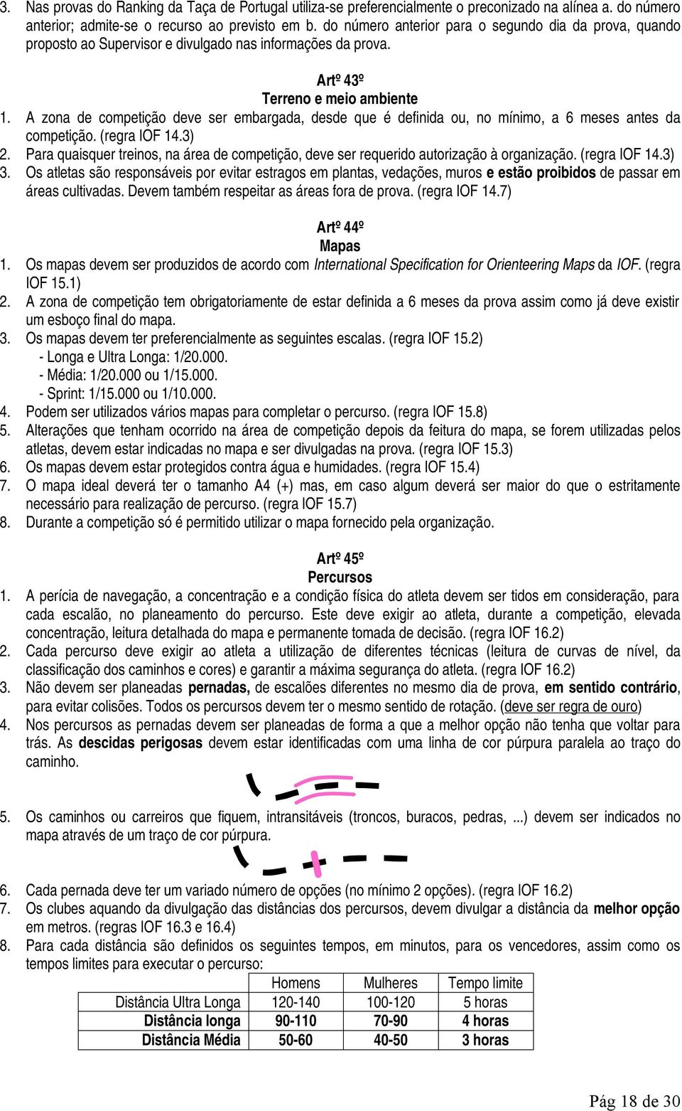 A zona de competição deve ser embargada, desde que é definida ou, no mínimo, a 6 meses antes da competição. (regra IOF 14.3) 2.