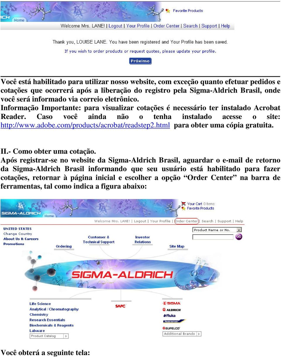 com/products/acrobat/readstep2.html para obter uma cópia gratuita. II.- Como obter uma cotação.