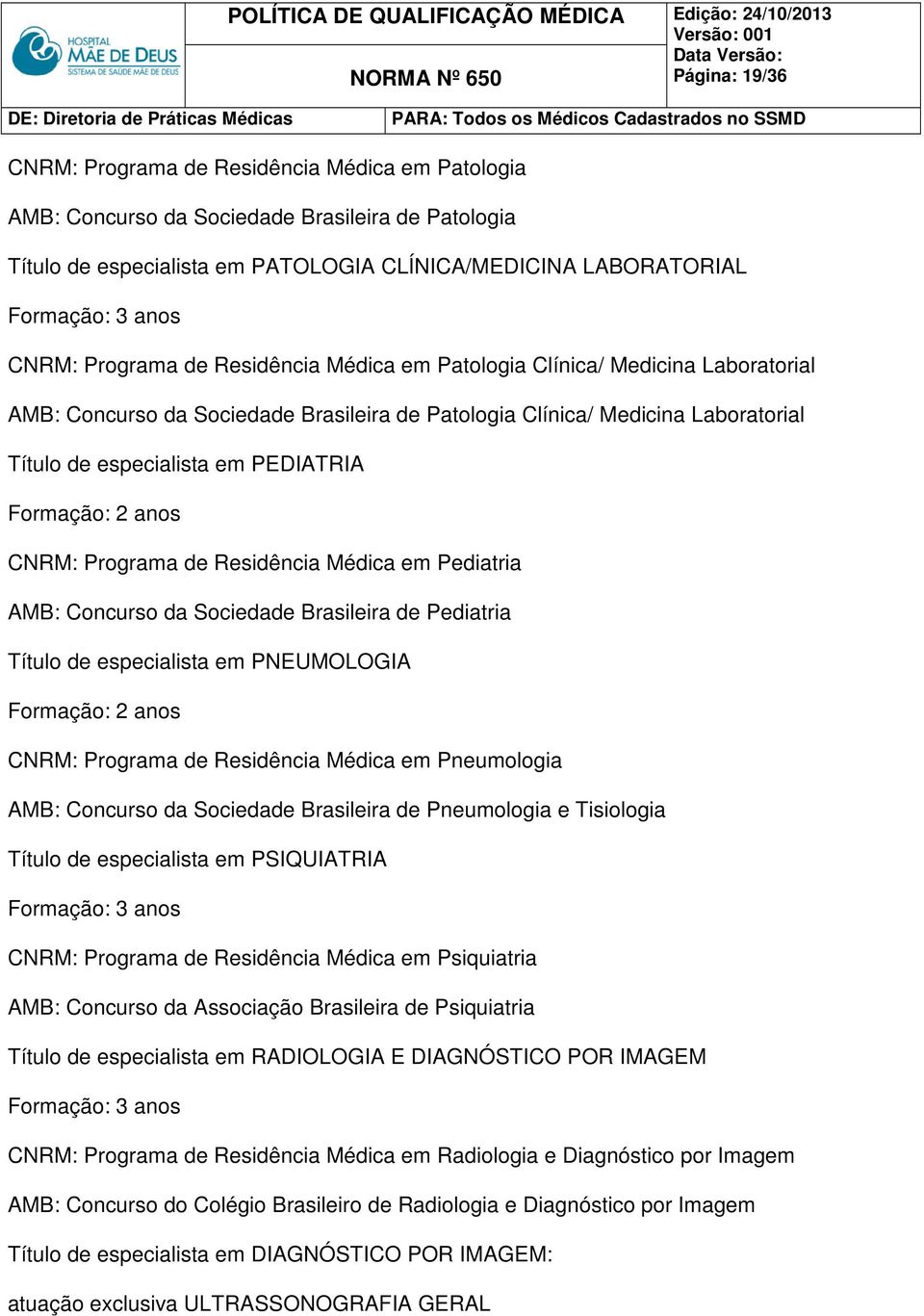 Residência Médica em Pediatria AMB: Concurso da Sociedade Brasileira de Pediatria Título de especialista em PNEUMOLOGIA CNRM: Programa de Residência Médica em Pneumologia AMB: Concurso da Sociedade