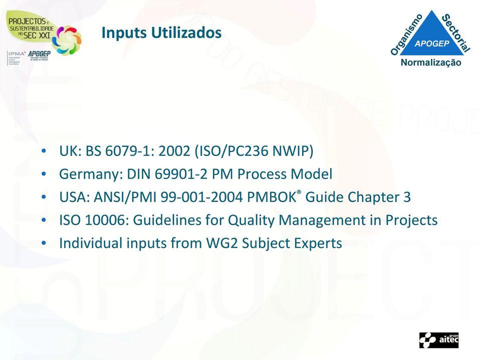 99-001-2004 PMBOK Guide Chapter 3 ISO 10006: Guidelines for